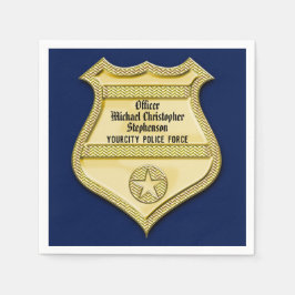 Navy Gold Badge Police Graduation/Retirement Party Pappersservett