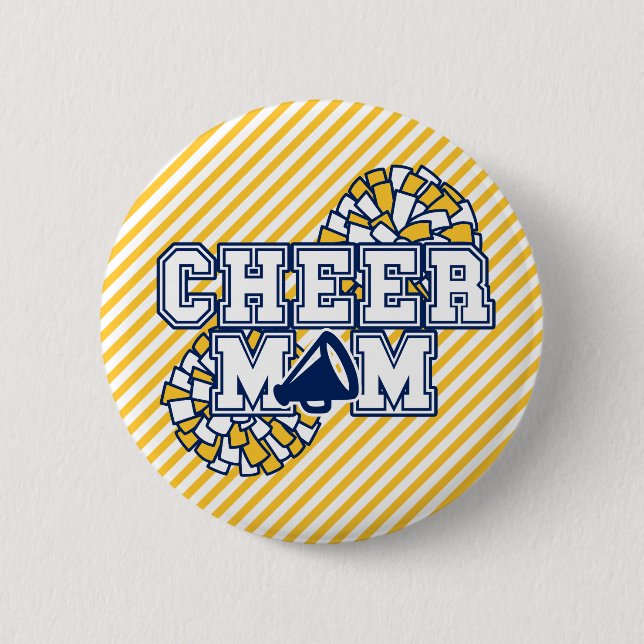 Navy & Gold Cheer-mamma  Knapp (Framsida)