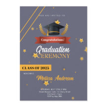 Navy Gold Class of 2025 Ceremoni Inbjudan