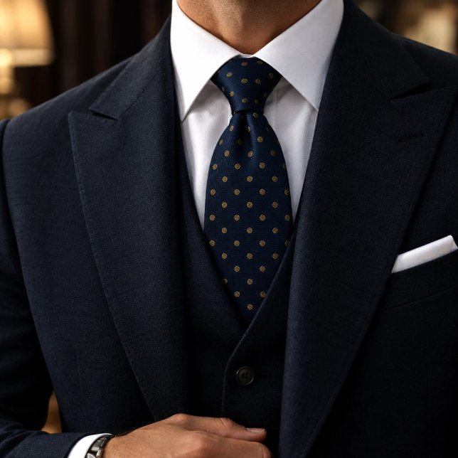 Navy Gold Classic Polka Dot Slips (Skapare uppladdad)