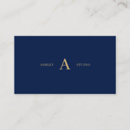 Navy & Gold Enkel Minimalistisk Professionell Före Visitkort