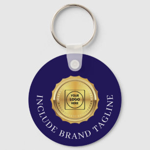 Navy Gold Fastighetslogotyp Nyckelringar Kampanj