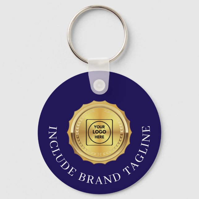 Navy Gold Fastighetslogotyp Nyckelringar Kampanj (Framsida)