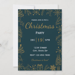 Navy & Gold Julinbjudan | Modern Glam Inbjudningar