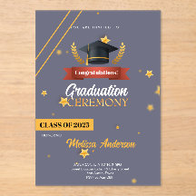 Navy Gold Klass 2025 Ceremoni Inbjudan