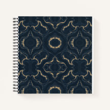 Navy Gold Marmor Abstrakt Lyx Anteckningsbok