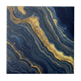 Navy & Gold Naturlig Marmor – Lyxig Keramisk Platt Kakelplatta