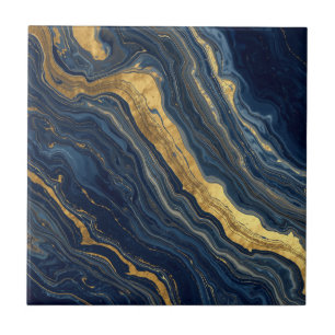 Navy & Gold Naturlig Marmor – Lyxig Keramisk Platt Kakelplatta