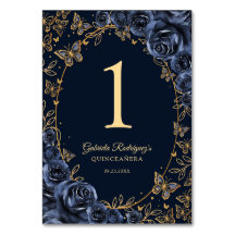 Navy Gold Quinceanera