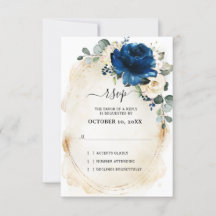 Navy Gold Vit Champagne Elfenbensrosor RSVP
