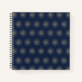 Navy | Golden Zinnia Flower Medallions