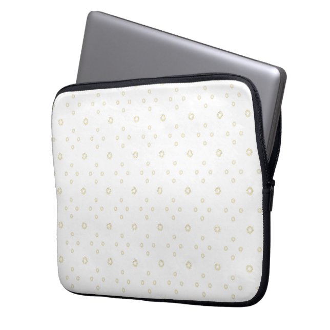 Navy | Golden Zinnia Sun Laptop Fodral (Framsidan Vänster)