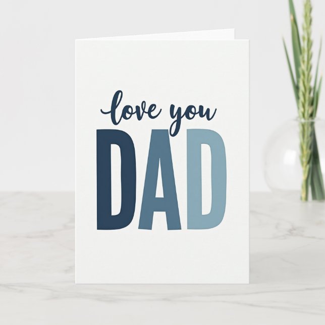 Navy Gradient Pappa Fader Kort (Framsida)