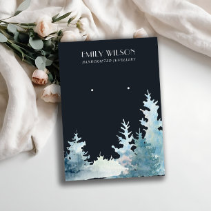 NAVY GRÄS TRÄD WINTER SKOGAR STUD EARRING VISNIN VISITKORT