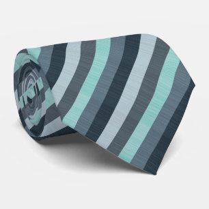 Navy Grått Teal Stripe Neck Tie Slips