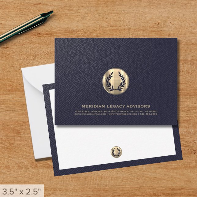 Navy Guld Advisor Note-kort Anteckningskort (Skapare uppladdad)
