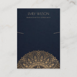 NAVY GULD CLASSIC ORNATE MANDALA NECKLACE VISNING VISITKORT