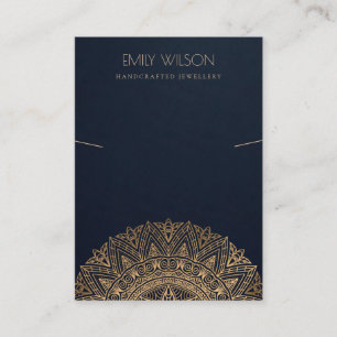 NAVY GULD CLASSIC ORNATE MANDALA NECKLACE VISNING VISITKORT