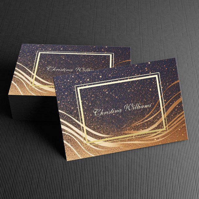 Navy Guld Elegant - minimalistisk modern Professio Visitkort (Navy Gold Elegant Minimalist Modern Professional Business Card)