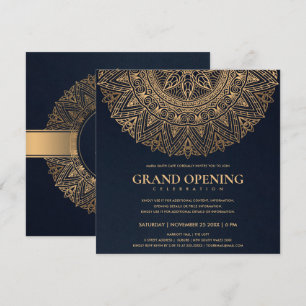 NAVY GULD KLASISK ORNAMENTAL MANDALA STOR ÖPPNING INBJUDNINGAR