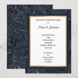 NAVY GULD LAYERED FOIL LOOK WEDVICATION INBJUDNINGAR