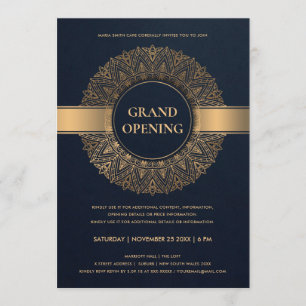 NAVY GULD ORNATE CLASSIC MANDALA GRAND OPENING INBJUDNINGAR