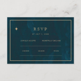 Navy Guld Stars Bröllop webbplats | OSA QR Cod Tilläggskort