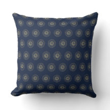 Navy | Guld Zinnia Blommiga Medaljonger