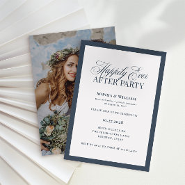 Navy Happily Ever After-fest, Elopement-mottagning Inbjudningar