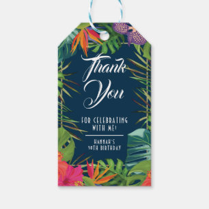 Navy Havanna Nights Blommigt Tropical Party Favor Presentetikett