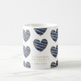 Navy Heart Best Friends All Occasion Kaffemugg