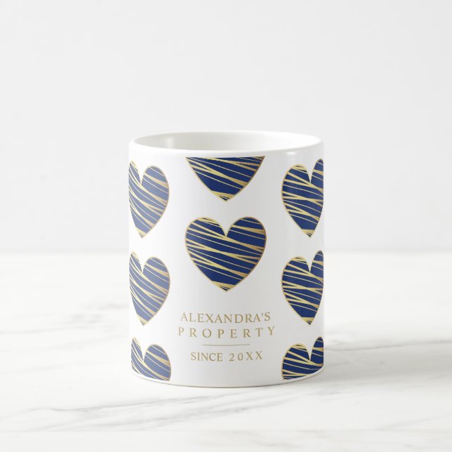 Navy Heart Best Friends All Occasion  Kaffemugg (Center)