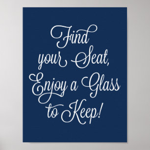 Navy Hitta Din Plats Njut Av Ett Glas Att Behålla Poster