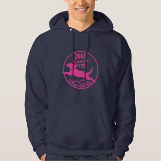 Navy Hoodie Bright Rosa Front Logotyp