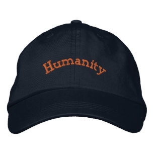 Navy Humanity Text-Hat Enkel Kraftfull Påstående Broderad Keps