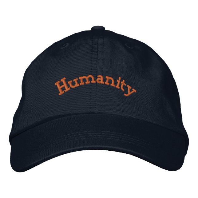 Navy Humanity Text-Hat Enkel Kraftfull Påstående  Broderad Keps (Framsida)