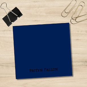 Navy Indigo Professionell minimalist Black Script Post-it Block