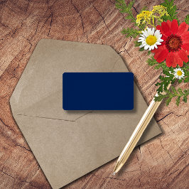 Navy Indigo Solid Färg | Klassisk och Elegant Adressetikett