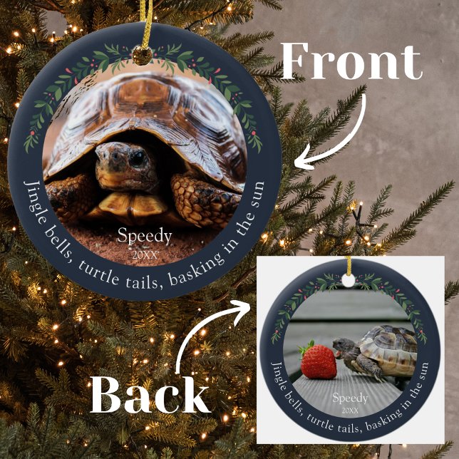 Navy Jingle Klockor Pet Turtle jul Julgransprydnad Keramik (Skapare uppladdad)