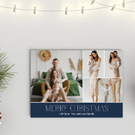 NAVY Jul Elegant 4 Samlingsfotomeddelande Julkort