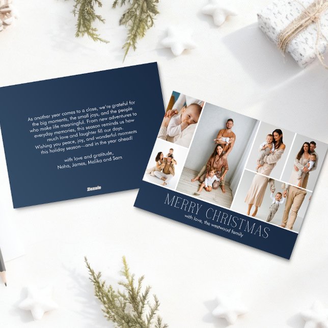 NAVY Jul Elegant 6 Samlingsfotomeddelande Julkort (Skapare uppladdad)