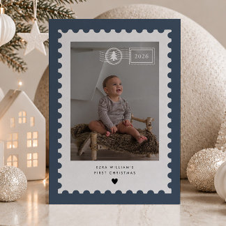 Navy julfrimärke Baby's 1:a julen Foto