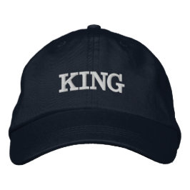 Navy justerbar hatt med djärv KING fantastisk look Broderad Keps