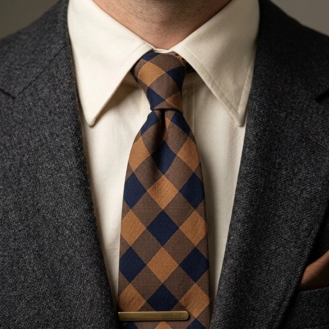Navy Kamel Buffalo-rutig Gingham  Slips (Skapare uppladdad)
