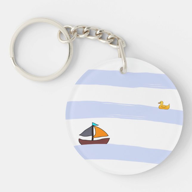 NAVY KEY RING HOLDER / PORTE-CLÉ ROND MARITIME (Framsidan)