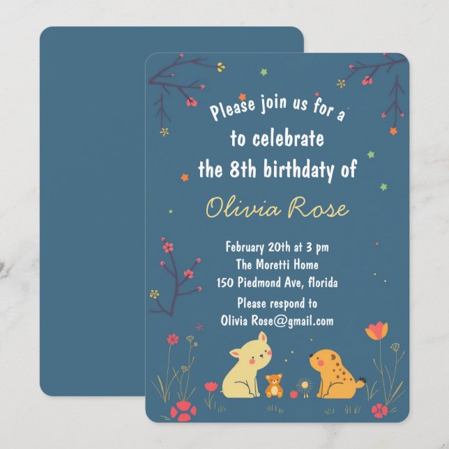 Navy Kids Birthday Card Fun Nautical Party Julkort (Fram/baksida)