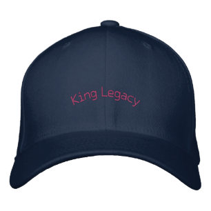 Navy King Legacy Premium Ullmössa Flexfit Trucker Broderad Keps