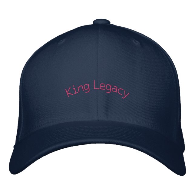 Navy King Legacy Premium Ullmössa Flexfit Trucker  Broderad Keps (Framsida)
