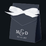 Navy Klassisk Modern Monogram Bröllop Presentaskar<br><div class="desc">Navy Klassisk Modern Monogram Bröllop Presentlådor</div>
