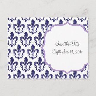Navy/Lavender Spara datum vykort